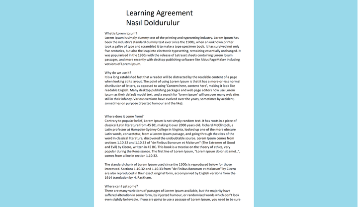 Erasmus Learning Agreement Nasıl Doldurulur ?